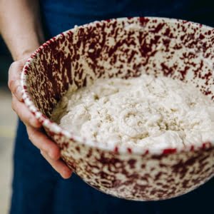 bowl of buttermilk pancake batter